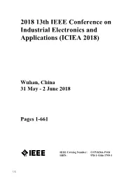 2018 13Th IEEE Conference on Industrial Electronics and Applications