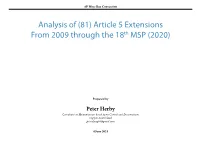 Analysis of (81) Article 5 Extensions from 2009 Through the 18Th MSP (2020)