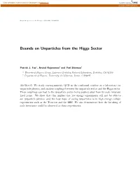 Bounds on Unparticles from the Higgs Sector