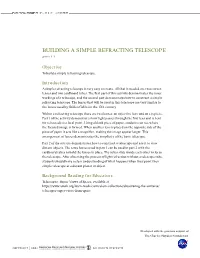 BUILDING a SIMPLE REFRACTING TELESCOPE Grades 5–8