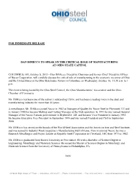 For Immediate Release Dan Dimicco To