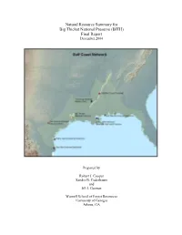 Natural Resource Summary for Big Thicket National Preserve (BITH) Final Report December 2004