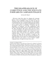 The Disappearance of Corruption and the New Path Forward in Campaign Finance