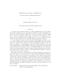 Three Essays Analyzing the Behavior of Institutions of Higher Learning