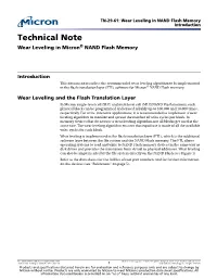 Wear Leveling in Micron® NAND Flash Memory