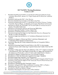 2017 Fall DNC Meeting Resolutions October 21, 2017