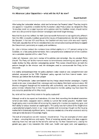 An Albanese Labor Opposition – What Will the ALP Do Now? Scott Gartrell
