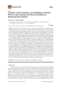 Controls on the Formation and Stability of Siderite (Feco3) and Chukanovite (Fe2 (CO3)(OH) 2) in Reducing Environment