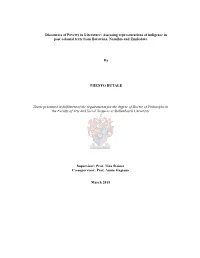 Discourses of Poverty in Literature: Assessing Representations of Indigence in Post-Colonial Texts from Botswana, Namibia and Zimbabwe