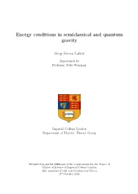 Energy Conditions in Semiclassical and Quantum Gravity