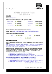 Game Design Test