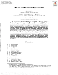 Hall2de Simulations of a Magnetic Nozzle