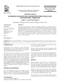 OCCURRENCE and HOSTS for a DESTRUCTIVE THRIPS TABACI LIND. (THYSANOPTERA : THRIPIDAE) Sathe T
