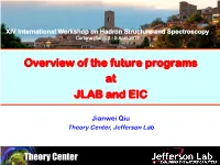 Overview of the Future Programs at JLAB and EIC