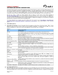 Product Appendix 1 Software and Support Subscriptions