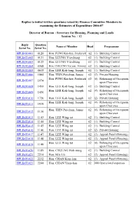 Replies to Initial Written Questions Raised by Finance Committee Members in Examining the Estimates of Expenditure 2006-07