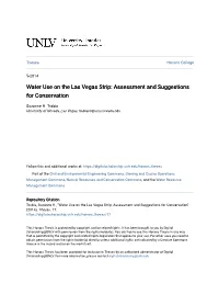 Water Use on the Las Vegas Strip: Assessment and Suggestions for Conservation