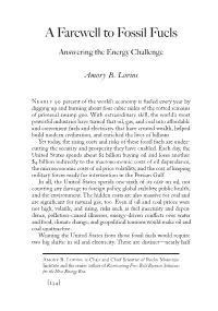 A Farewell to Fossil Fuels