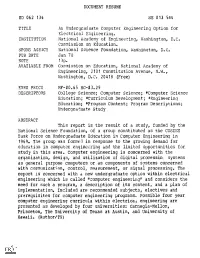 An Undergraduate Computer Engineering Option for Electrical Engineering