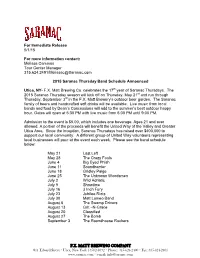 F.X. MATT BREWING COMPANY for Immediate Release 5/1/15 for More