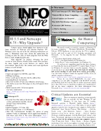 IE 5.5 and Netscape 4.75 - Why Upgrade? ..Page 1