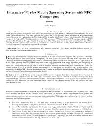 Internals of Firefox Mobile Operating System with NFC Components