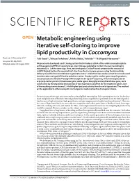 Metabolic Engineering Using Iterative Self-Cloning to Improve Lipid