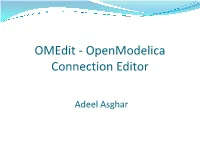 Omedit - Openmodelica Connection Editor