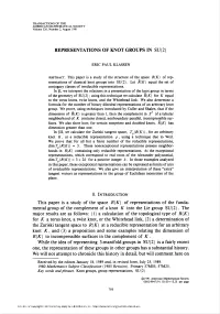 Representations of Knot Groups in Su(2)