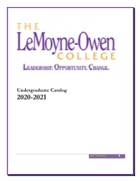 Undergraduate Catalog 2020-2021