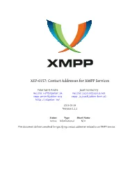 XEP-0157: Contact Addresses for XMPP Services