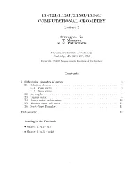 13.472J/1.128J/2.158J/16.940J COMPUTATIONAL GEOMETRY Lecture 2