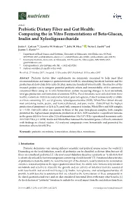 Comparing the in Vitro Fermentations of Beta-Glucan, Inulin and Xylooligosaccharide