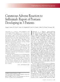Cutaneous Adverse Reaction to Infliximab: Report of Psoriasis Developing in 3 Patients