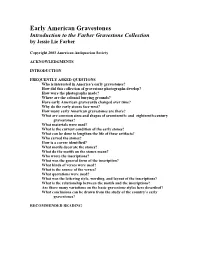 Early American Gravestones Introduction to the Farber Gravestone Collection by Jessie Lie Farber