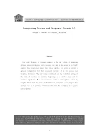 Interpreting Science and Scripture: Genesis 1-3