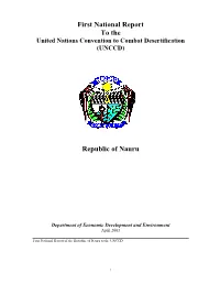 Nauru 1St Report to the UNCCD