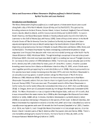 Status and Occurrence of Manx Shearwater (Puffinus Puffinus) in British Columbia