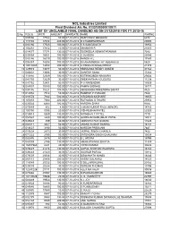 Unclaimed Final DIV 2015-16 As on 31.12.2018