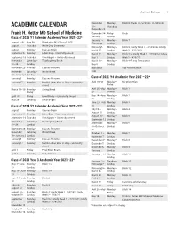 Academic Calendar 1