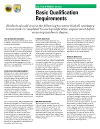Basic Qualification Requirements
