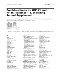 Combined Index to USP 41 and NF 36, Volumes 1–5, Including Second Supplement