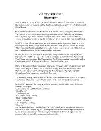 GENE CORNISH Biography
