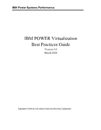 IBM POWER Virtualization Best Practice Guide