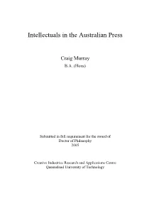 Intellectuals in the Australian Press