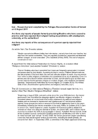 Iran – Researched and Compiled by the Refugee Documentation Centre of Ireland on 8 August 2011