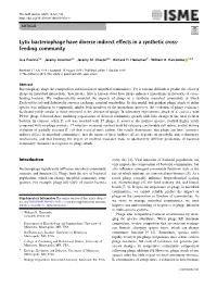 Lytic Bacteriophage Have Diverse Indirect Effects in a Synthetic Cross-Feeding Community 125