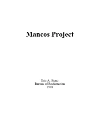 Mancos Project, Colorado, Approved for Construction," the Reclamation Era, December 1940, 353