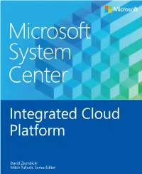 Microsoft System Center: Integrated Cloud Platform