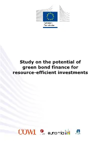 Study on the Potential of Green Bond Finance for Resource-Efficient Investments